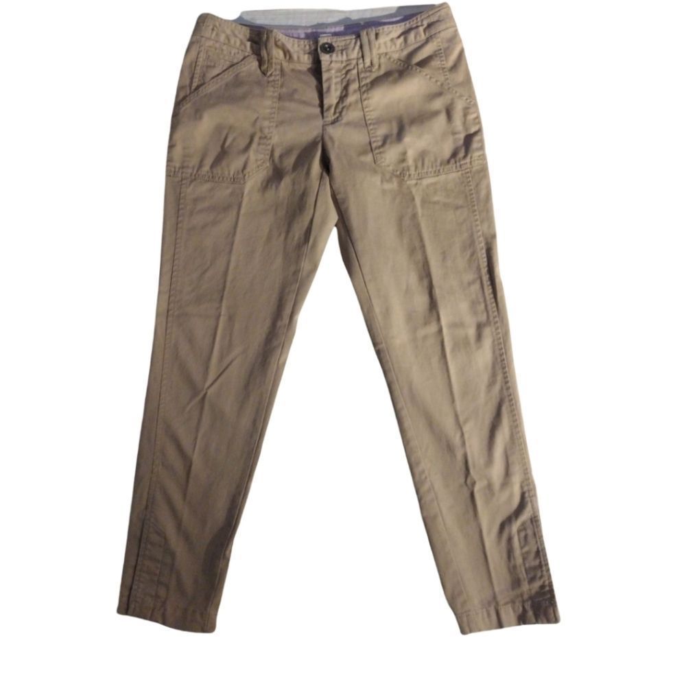 Banana Republic Cropped Stretch Khakis Size 4 Buttons at Ankles EUC